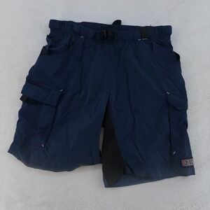 Zoic Marquis Men Navy Blue Mountain Bike Shorts Padded Liner Cargo Medium 815637